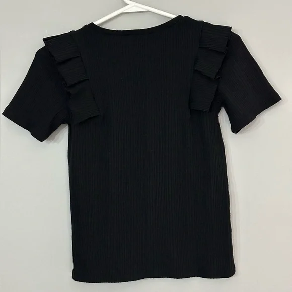 Zara: Women’s Short Sleeve Ruffle Top- Size Small - Picture 5 of 8